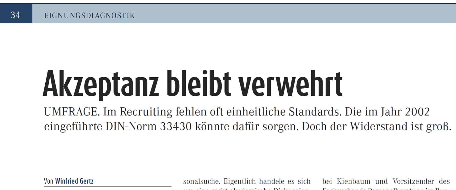Blog-Artikel: Eignungsdiagnostik - Akzeptanz bleibt verwehrt